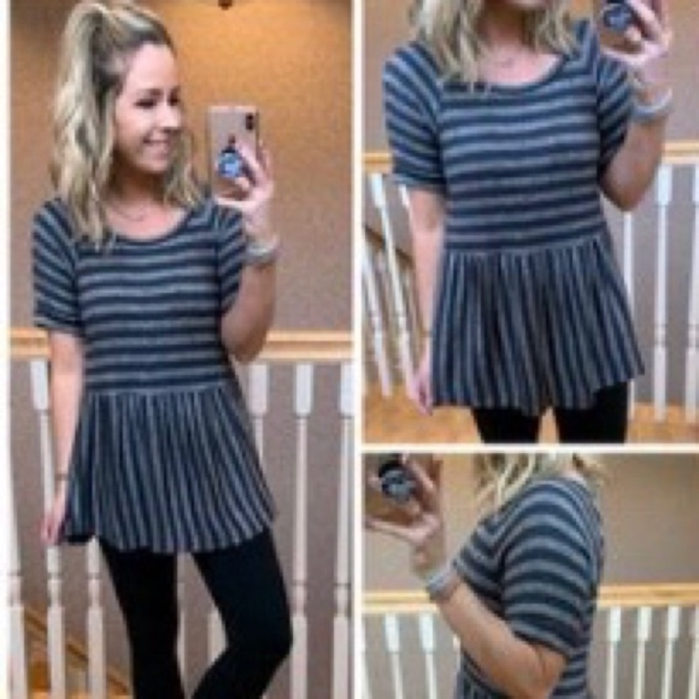 Striped Peplum Top